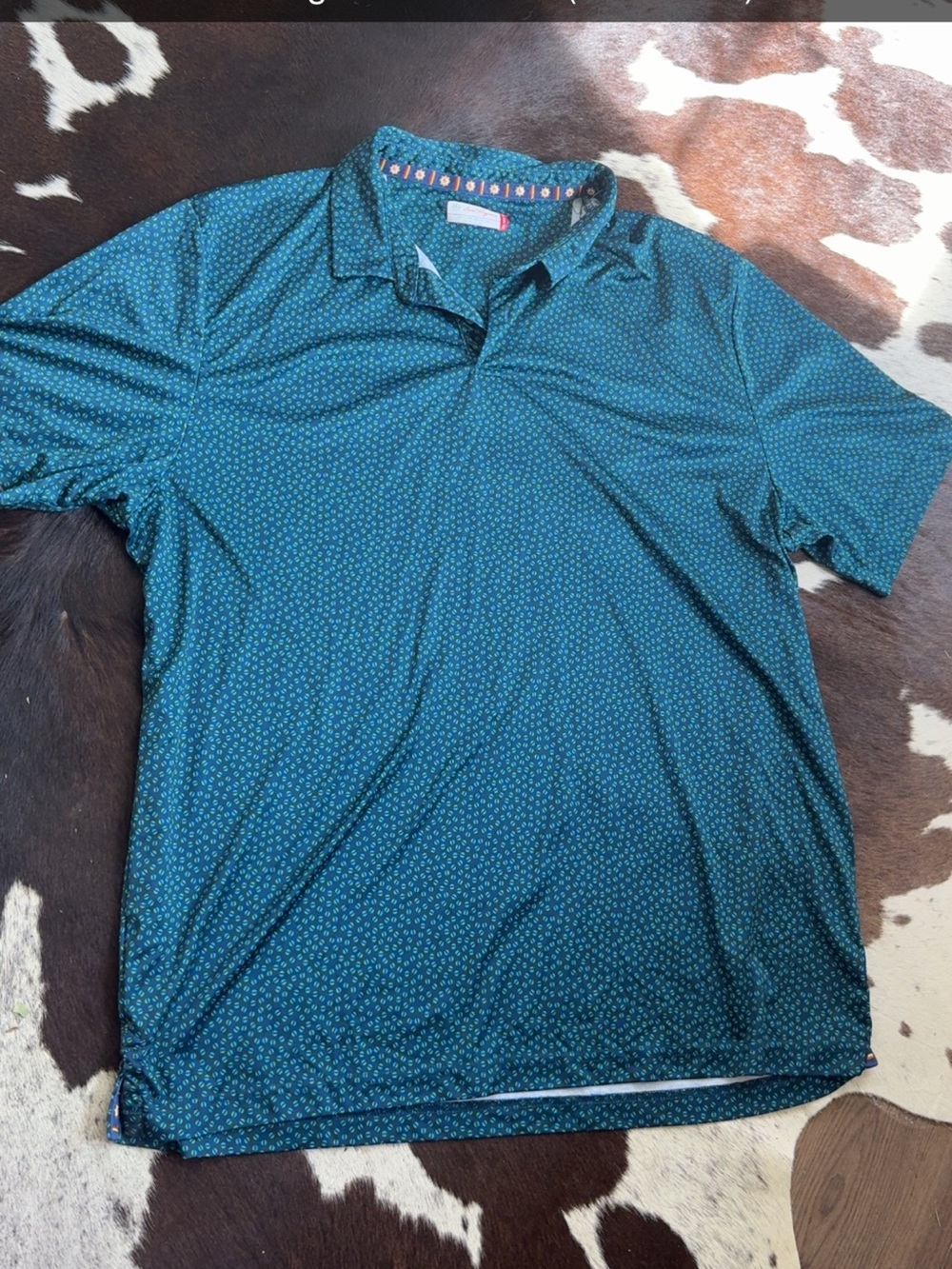 Hogan Teal Micro-Pattern Polo